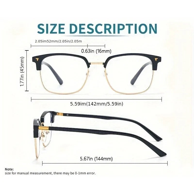 Stylish Square Men'S and Blue Light Blocking Computer Glasses