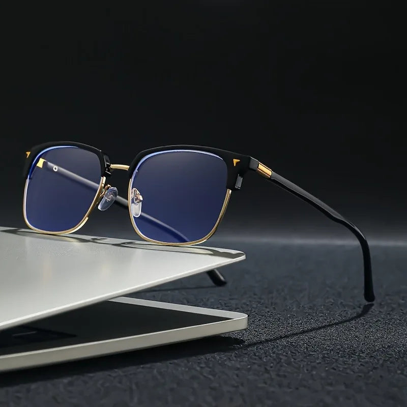 Stylish Square Men'S and Blue Light Blocking Computer Glasses