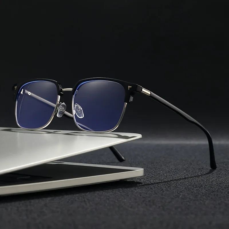 Stylish Square Men'S and Blue Light Blocking Computer Glasses