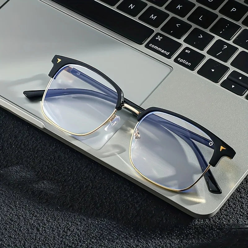 Stylish Square Men'S and Blue Light Blocking Computer Glasses