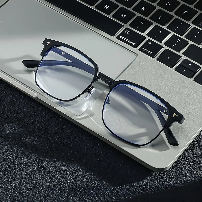 Stylish Square Men'S and Blue Light Blocking Computer Glasses