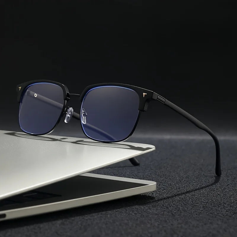 Stylish Square Men'S and Blue Light Blocking Computer Glasses
