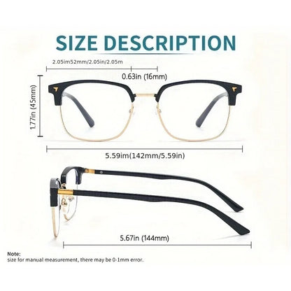 Stylish Square Men'S and Blue Light Blocking Computer Glasses